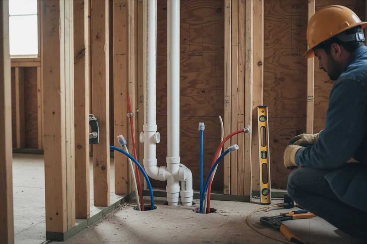 Drain and supply rough-in during Garbage Disposal Repair in Talbott